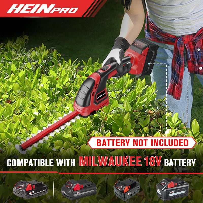 HEINPRO Cordless Hedge Trimmer Compatible with Milwaukee M18 Battery (Battery not Included), Electric Hedge Trimmer Cordless Grass Trimmers, Bush Trimmers Grass Shears Handheld for Yard,Garden - Image 2